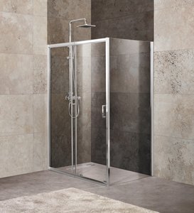 Душевой уголок Belbagno UNIQUE-AH-1-110/125-100-C-Cr (1100-1250)x1000x1900 стекло прозрачное